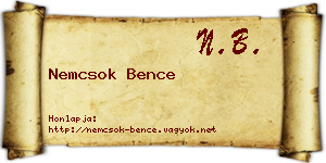 Nemcsok Bence névjegykártya